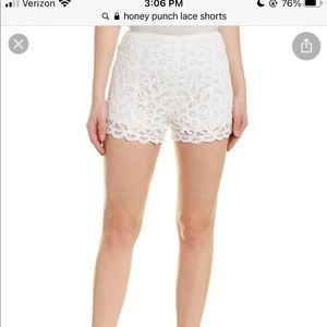 Honey Punch White Lace Shorts